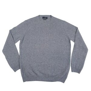 PIOMBO 100% Lambswool Sweater Mens XL Gray Lightweight Knit Quiet Luxury  New